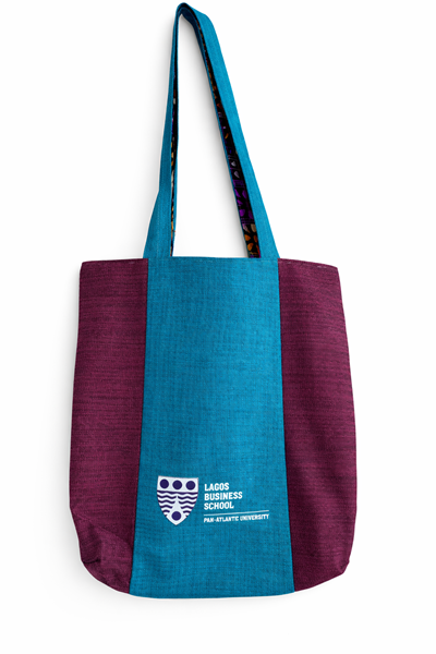 .Reversible Ankara Tote Bag -Blue.